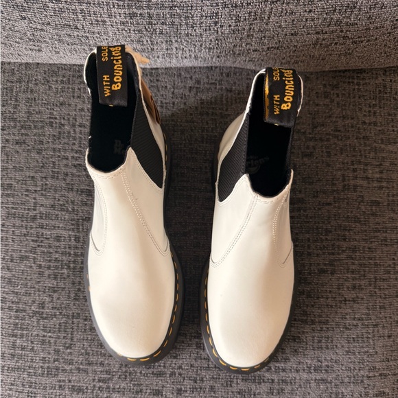 Dr. Martens White Ankle Boots with Black Accents - Picture 3 of 3